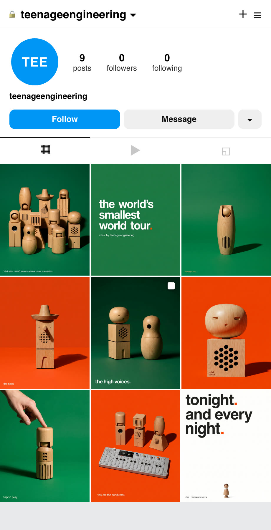 The Teenage Engineering campaign previewed inside the feed